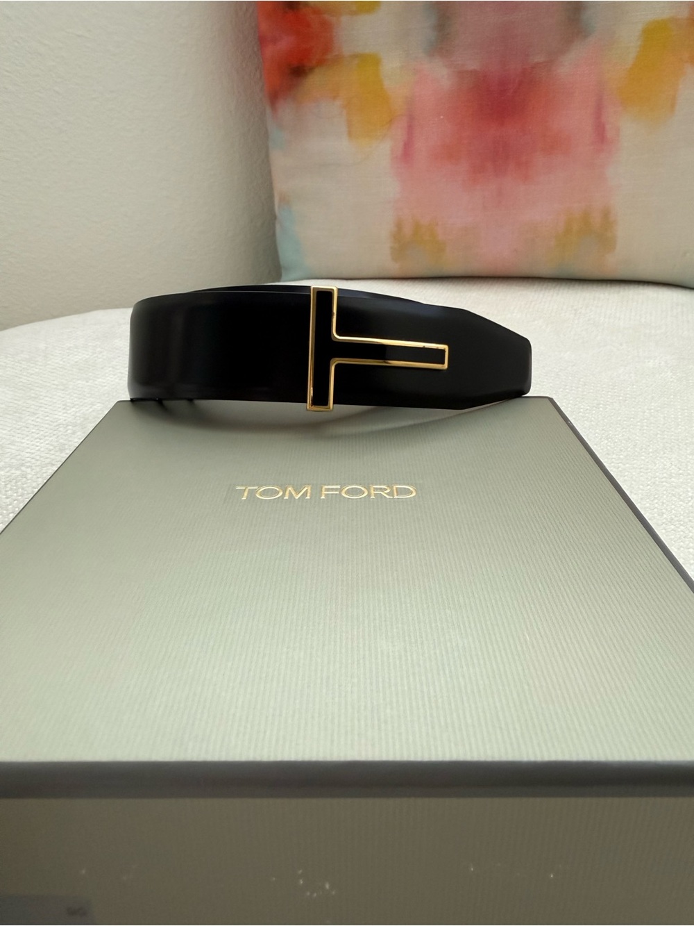 Tom Ford Black with Gold Accent belt